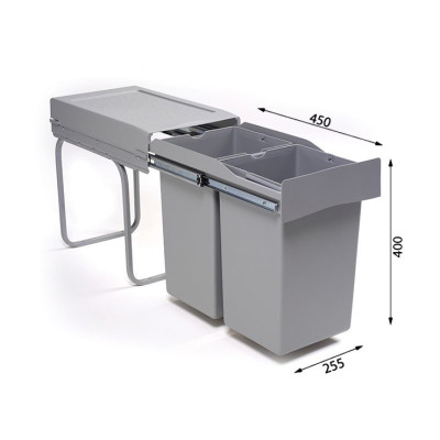 ALVEUS Albio 20 šiukšliadėžė, 14l+14l, 255x455x400