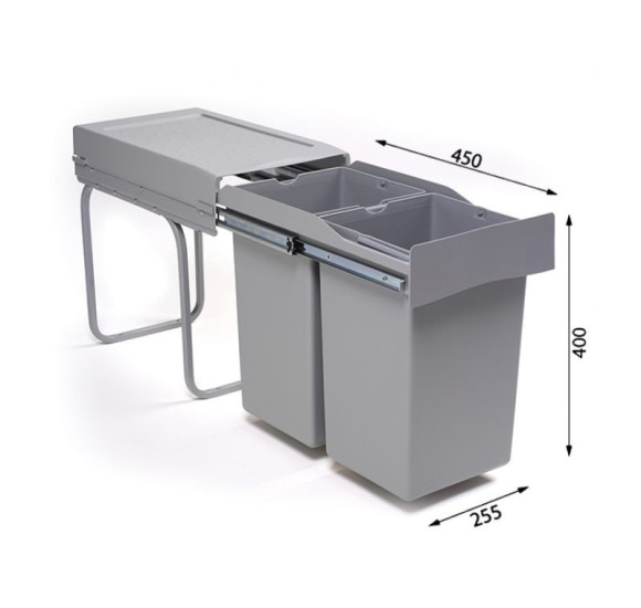 ALVEUS Albio 20 šiukšliadėžė, 14l+14l, 255x455x400