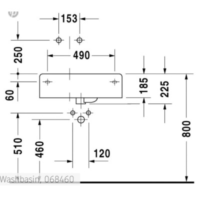 Duravit Scola pakabinamas praustuvas 615x460 (maišytuvas dešinėje)
