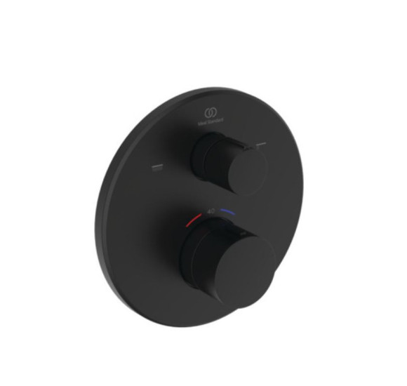 Ideal Standard CERATHERM potinkinė dušo sistema su 30 cm lietaus dušo galva, juodos matinės spalvos