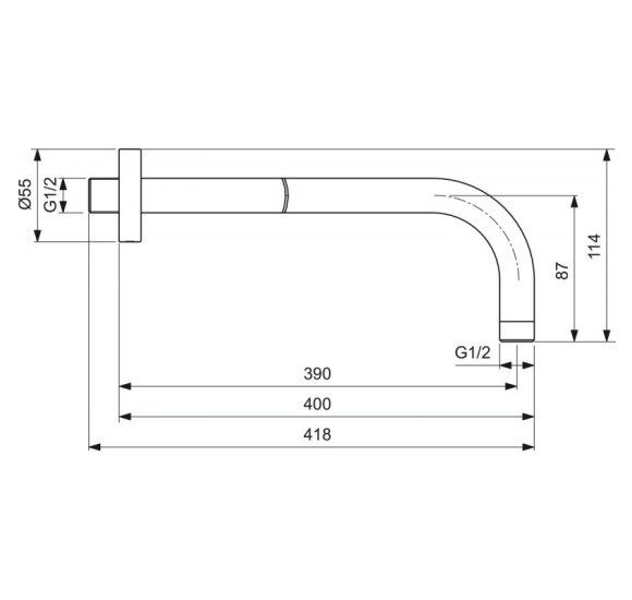 Ideal Standard CERATHERM potinkinė dušo sistema su 30 cm lietaus dušo galva, juodos matinės spalvos