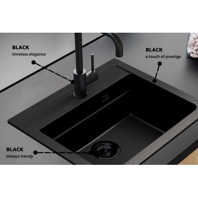 ALVEUS Atrox 30 granitinė plautuvė (Black edition)