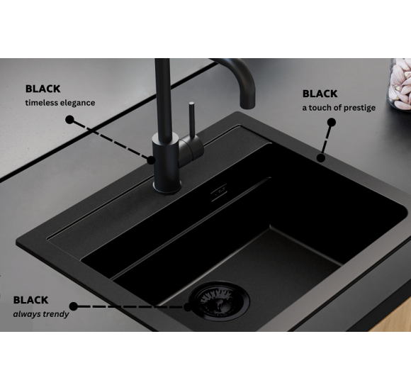 ALVEUS Atrox 30 granitinė plautuvė (Black edition)