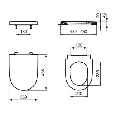 Ideal Standard i.Life O pakabinamas unitazas su "Soft Close" dangčiu (HydroTwist)