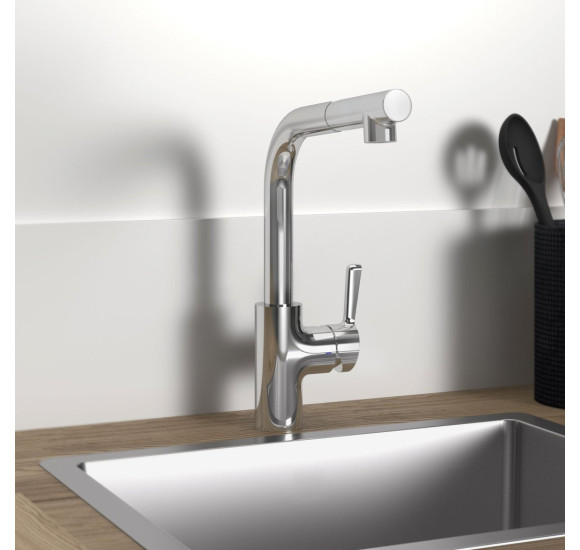 Ideal Standard Ceralife maišytuvas plautuvei su ištraukiama žarnele, L formos