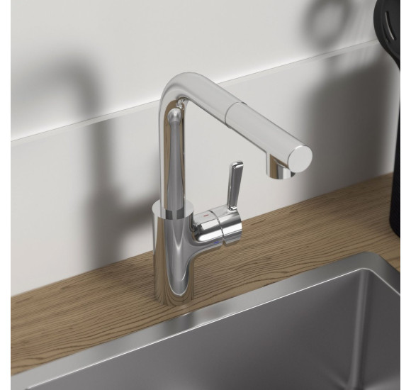Ideal Standard Ceralife maišytuvas plautuvei su ištraukiama žarnele, L formos
