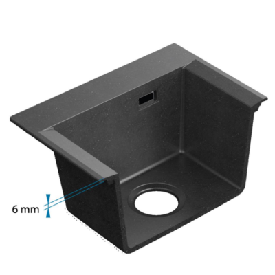 ALVEUS Pure-G 30 akmens masės plautuvė, montuojama iš stalviršio viršaus (Black Edition)