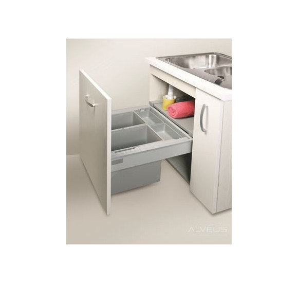 ALVEUS Albio 50 šiukšlių rūšiavimo sistema, 2x17l + 2x1l