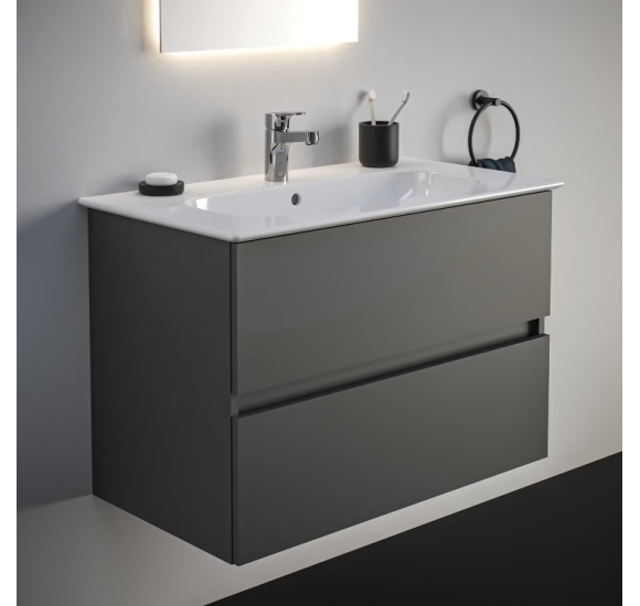 KOMPLEKTAS: Ideal Standard Eurovit pakabinama vonios spintelė su praustuvu 80 cm (815 x 450 x 565 mm)