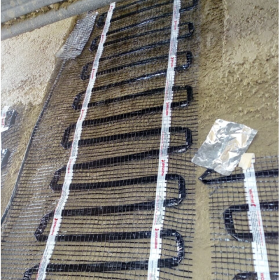Sieninio šildymo tinklelis Warmwall BLACK, klasė IPX7, matmenys - 200x50cm (1kv.m)