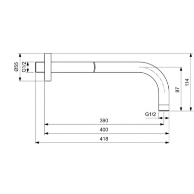 Ideal Standard Navigo potinkinės, termostatinės dušo sistemos komplektas (30cm galva), chromo spalvos, A7772AA