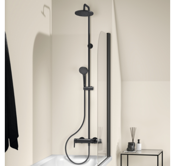 Ideal Standard Cerafine O vonios/dušo sistema juoda matinė , 20 cm apvali dušo galva
