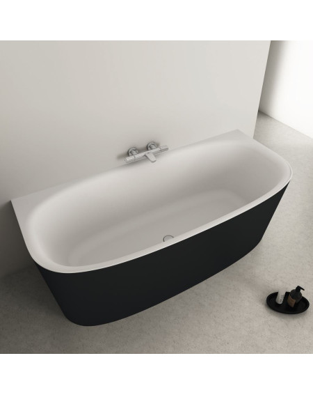 Ideal Standard Dea prie sienos statoma vonia (balta matinė/juoda apdaila), T9940V3