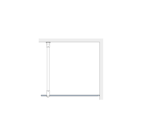 IŠPARDAVIMAS. Brasta Glass dušo sienelė (kampinis laikiklis) 750x2000mm, skaidrus 6mm stiklas