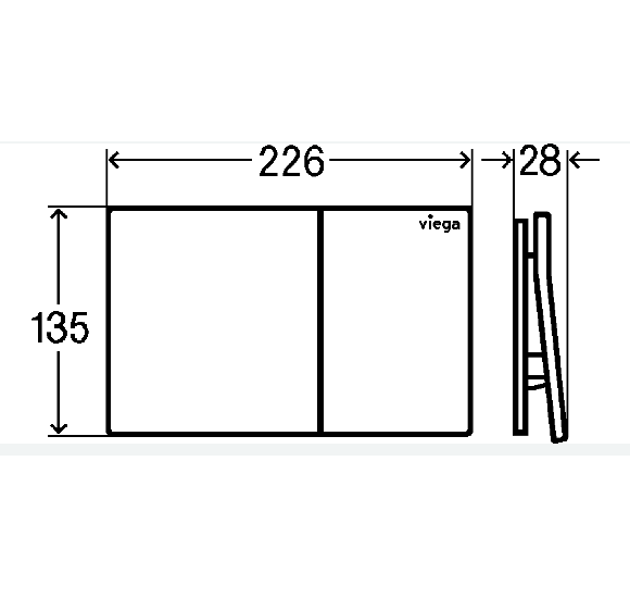 Viega More 200 klavišas WC moduliui, metalinė apdaila