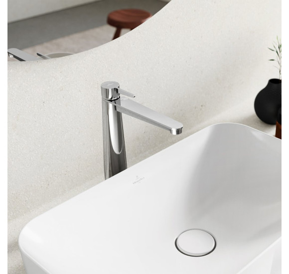 Villeroy&Boch Conum aukštas praustuvo maišytuvas su "Push-open" dugno vožtuvu (pasirenkama spalva)