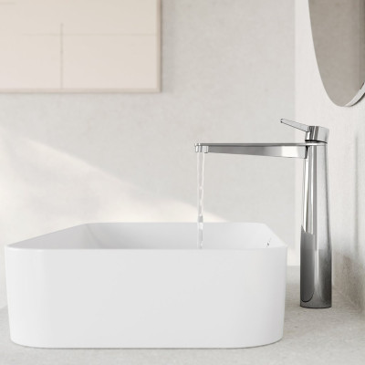 Villeroy&Boch Conum aukštas praustuvo maišytuvas su "Push-open" dugno vožtuvu, juoda matinė
