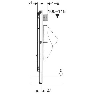 Geberit Duofix pisuaro potinkinis rėmas 112x50 cm