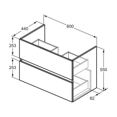 Ideal Standard Eurovit pakabinama vonios spintelė 80 cm pločio, pasirinkite spalvą