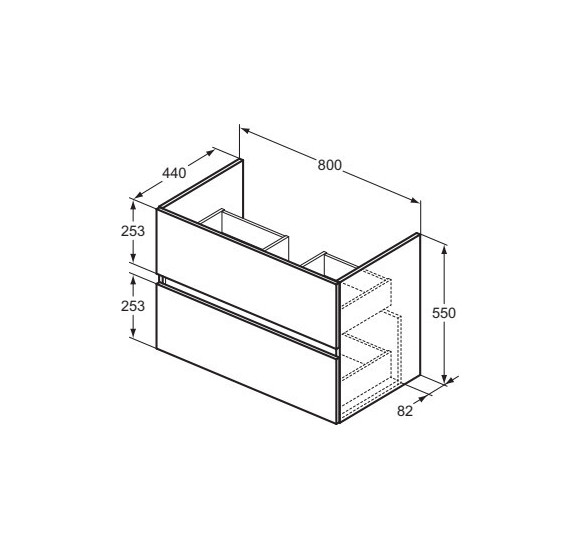 Ideal Standard Eurovit pakabinama vonios spintelė 80 cm pločio, pasirinkite spalvą