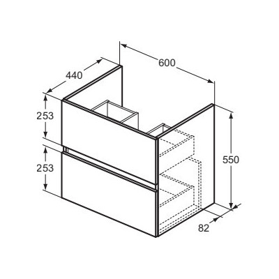 Ideal Standard Eurovit pakabinama vonios spintelė 60 cm, pasirinkite spalvą