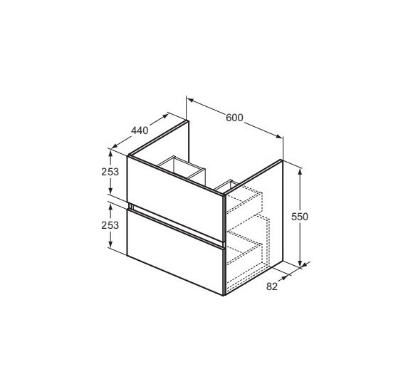 Ideal Standard Eurovit pakabinama vonios spintelė 60 cm, pasirinkite spalvą