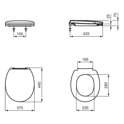Ideal Standard Contour 21 klozeto dangtis