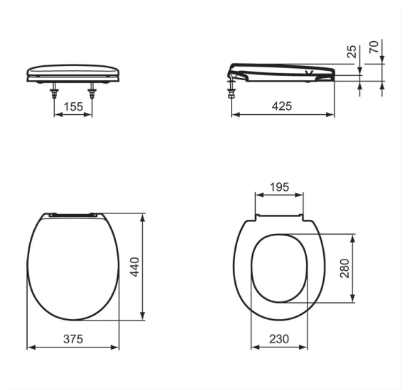 Ideal Standard Contour 21 klozeto dangtis