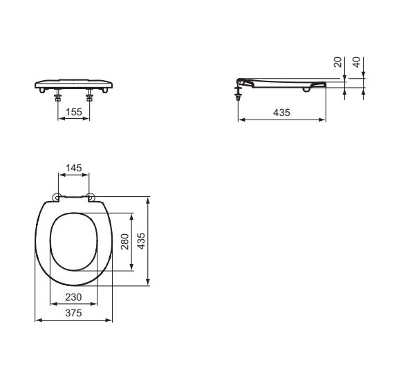 Ideal Standard Contour 21 klozeto sėdynė be dangčio