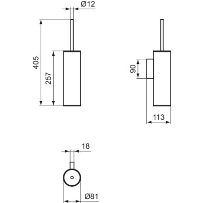 Ideal Standard Connect WC šepetys su pakabinamu ant sienos laikikliu