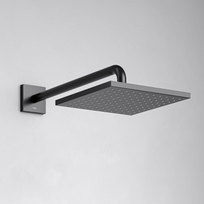Keuco IXMO potinkinė termostatinė dušo sistema, 250 mm dušo galva, šlifuotas paviršius - juoda spalva