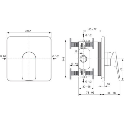 Ideal Standard Ceralife C potinkinis maišytuvas, 1 krypties