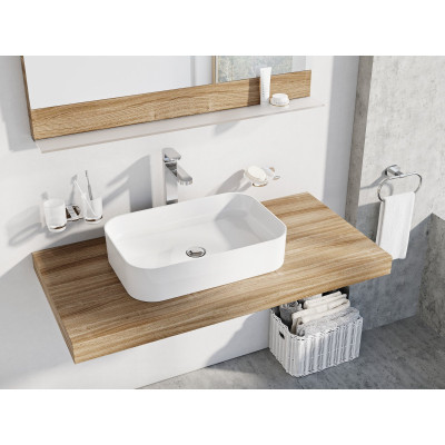RAVAK pastatomas ant stalviršio Ceramic 550 R Slim praustuvas, baltas