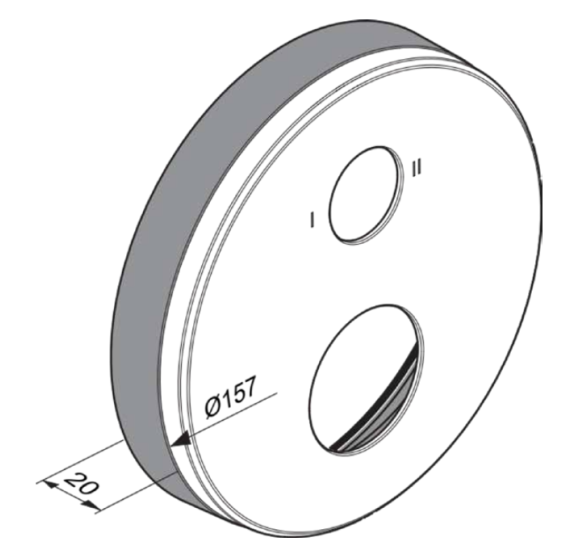 Ideal Standard potinkinio maišytuvo prailginimo rėmelis, 20 mm, apvalus