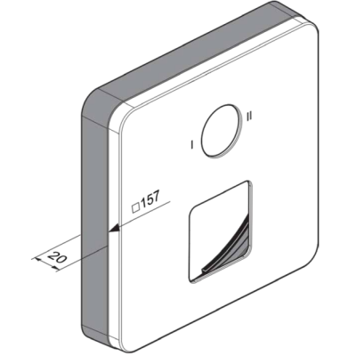 Ideal Standard potinkinio maišytuvo prailginimo rėmelis, 20 mm, užapvalinto kvadrato forma