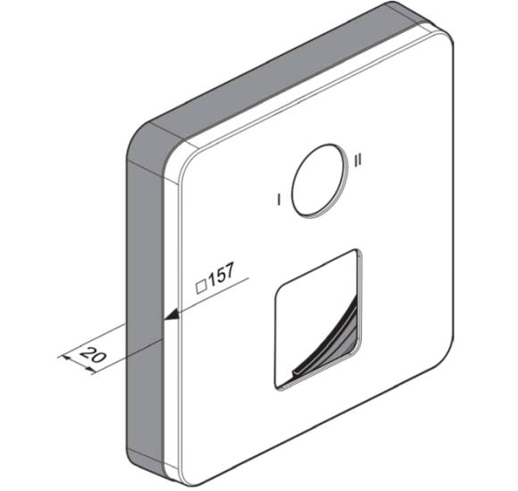 Ideal Standard potinkinio maišytuvo prailginimo rėmelis, 20 mm, užapvalinto kvadrato forma