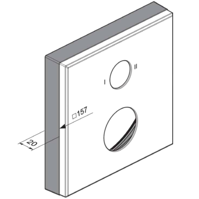 Ideal Standard potinkinio maišytuvo prailginimo rėmelis, 20 mm, kvadrato formos