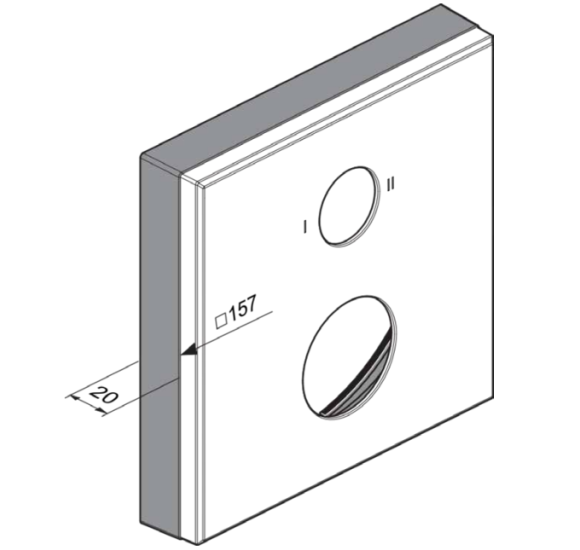 Ideal Standard potinkinio maišytuvo prailginimo rėmelis, 20 mm, kvadrato formos