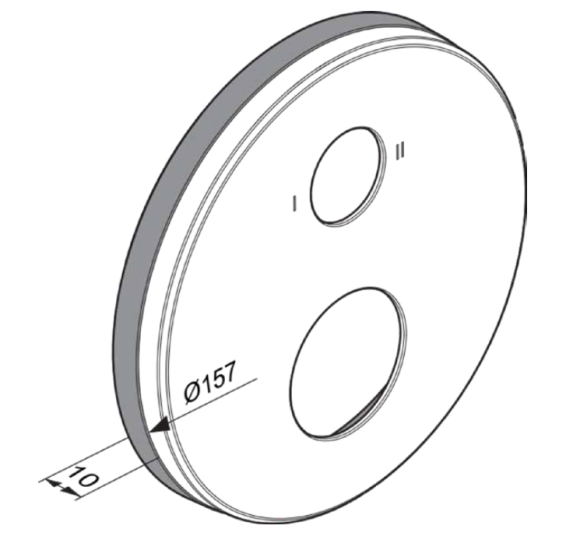 Ideal Standard potinkinio maišytuvo prailginimo rėmelis, 10 mm, apvalus