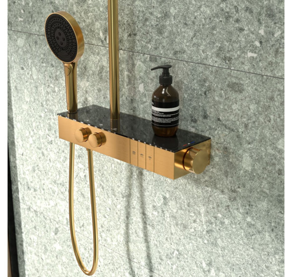Ideal Standard Ceratherm Solos termostatinė dušo sistema, 3 srovių 300 mm "lietaus" dušo galva