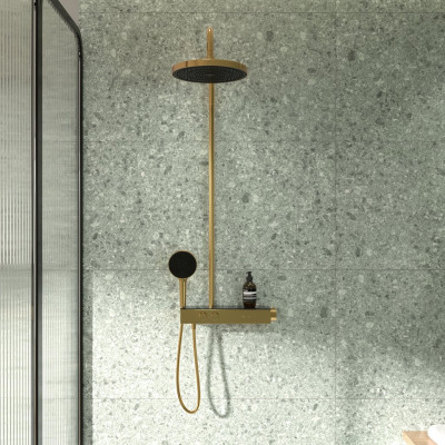 Ideal Standard Ceratherm Solos termostatinė dušo sistema, 3 srovių 300 mm "lietaus" dušo galva