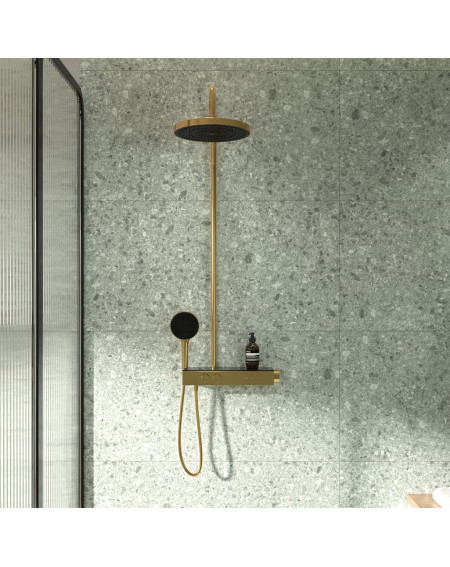 Ideal Standard Ceratherm Solos termostatinė dušo sistema, 3 srovių 300 mm "lietaus" dušo galva