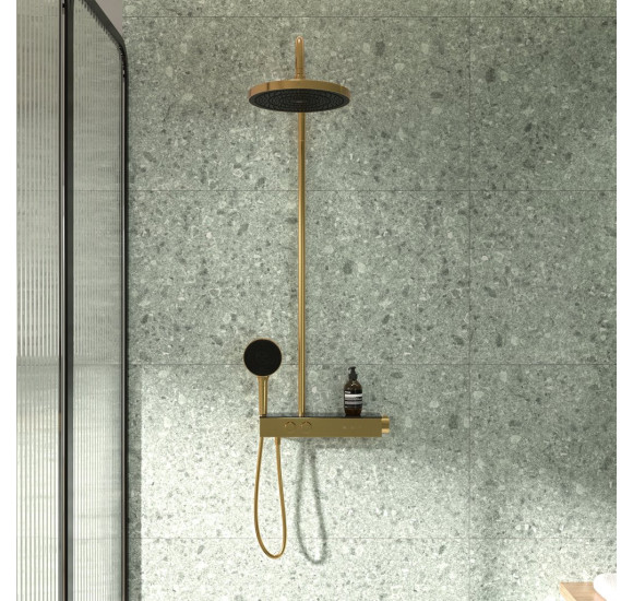 Ideal Standard Ceratherm Solos termostatinė dušo sistema, 3 srovių 300 mm "lietaus" dušo galva