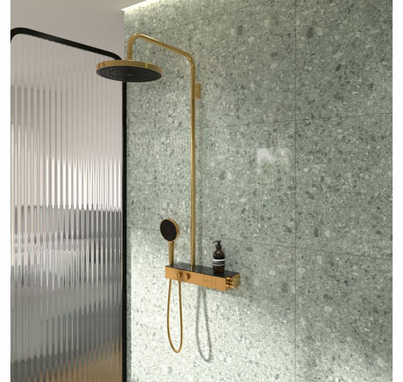 Ideal Standard Ceratherm Solos termostatinė dušo sistema, 3 srovių 300 mm "lietaus" dušo galva