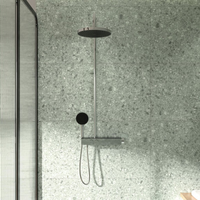 Ideal Standard Solos termostatinė dušo sistema, 300mm "lietaus" dušo galva