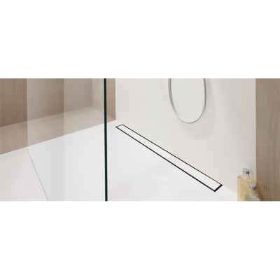 ACO ShowerDrain C latakas, su nerūdijančiojo plieno trapu, montuojama prie sienos, aukštis 65mm