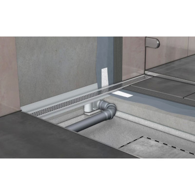 ACO ShowerDrain C latakas, su nerūdijančiojo plieno trapu, montuojama prie sienos, aukštis 65mm