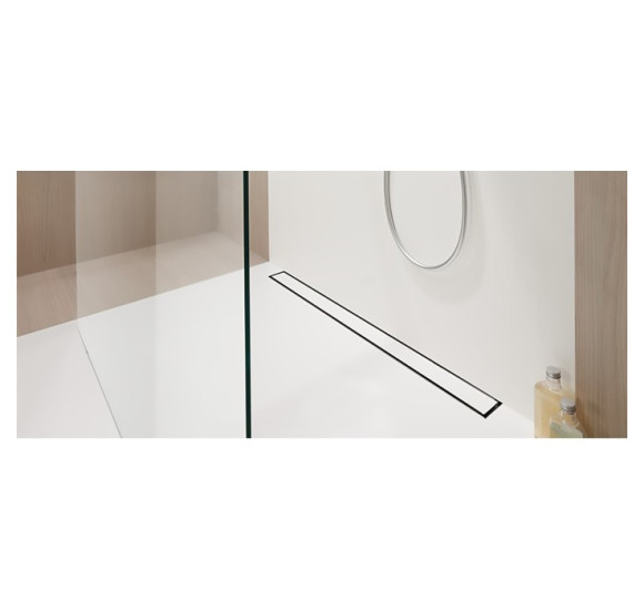 ACO ShowerDrain C latakas, su nerūdijančiojo plieno trapu, montuojamas prie sienos, aukštis  92mm