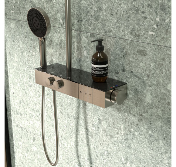 Ideal Standard Ceratherm Solos virštinkinė termostatinė dušo sistema, 3 srovių 330mm dušo galva su apšvietimu