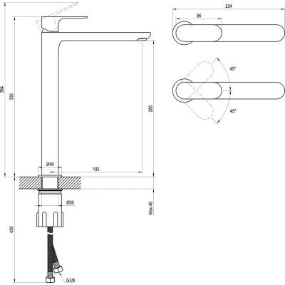 Ravak Eleganta 335mm maišytuvas be perpylimo EL 015.00
